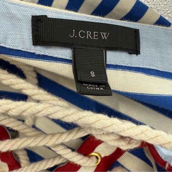 J.Crew Sammie Stripe Lace-Up Maxi Dress G3607 Baltic Red Blue Nautical Boho, S - Picture 16 of 16